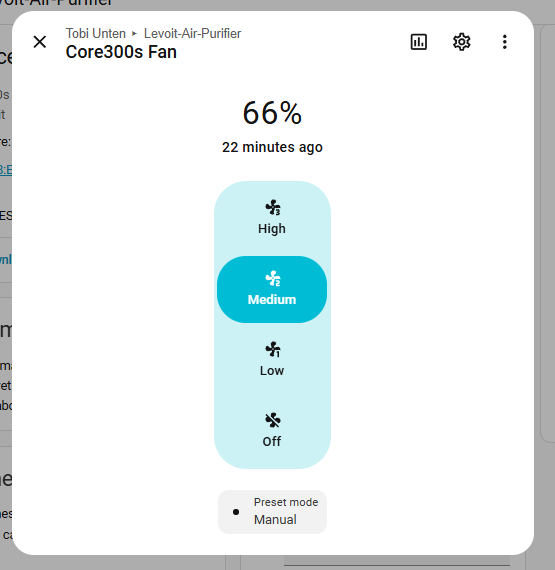 Home Assistant UI - Fan